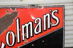 Early Vintage Colmanand39s Starch Enamel Advertising Sign 