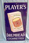 Early Vintage Players Drumhead Cigarettes Enamel Sign
