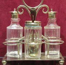 Edwardian 6Bottle SilverPlated Cruet