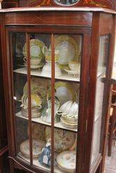 Edwardian Bowfronted Inlaid Mahogany Display Cabinet c 1910