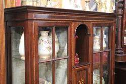 Edwardian Inlaid 2 Door Mahogany Display Cabinet 