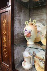 Edwardian Inlaid 2 Door Mahogany Display Cabinet 