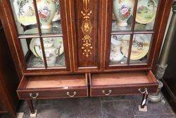 Edwardian Inlaid 2 Door Mahogany Display Cabinet 