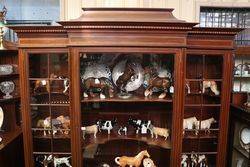 Edwardian Inlayed Breakfront  Display Cabinet  Dated 1904