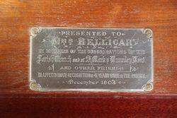 Edwardian Inlayed Breakfront  Display Cabinet  Dated 1904