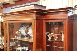 Edwardian Inlayed Breakfront  Display Cabinet  Dated 1904