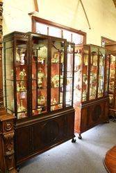 Edwardian Pair of Mahogany Display Cabinets