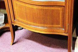 Edwardian Serpentine Glass Fronted Inlaid Display Cabinet