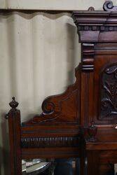 Edwardian Walnut Overmantle Mirror 