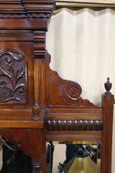 Edwardian Walnut Overmantle Mirror 