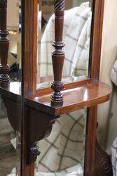 Edwardian Walnut Overmantle Mirror 