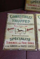 Embossed French Tin Grocery Advertising Signs