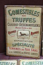 Embossed French Tin Grocery Advertising Signs