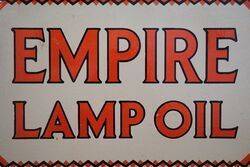 Empire Lamp Oil Double Sided Enamel Advertising Sign