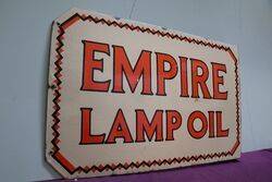 Empire Lamp Oil Double Sided Enamel Advertising Sign