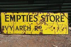 Empties Store Ivy Arch Rd Enamel Shop Sign  