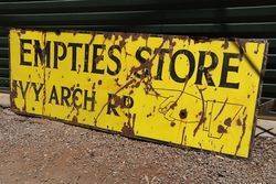Empties Store Ivy Arch Rd Enamel Shop Sign  