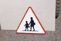 Enamel Children Crossing Sign