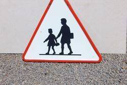 Enamel Children Crossing Sign