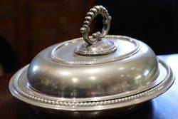 English Bead Edge Dish C1890 EPNS Silver 