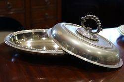 English Bead Edge Dish C1890 EPNS Silver 