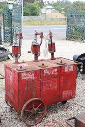 Esso Portable Triple Pump Oil Cart in Original Condition
