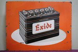 Exide Car Battery Advertising Enamel Sign  