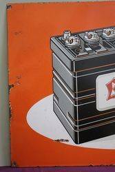 Exide Car Battery Advertising Enamel Sign  