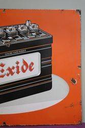 Exide Car Battery Advertising Enamel Sign  