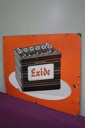 Exide Car Battery Advertising Enamel Sign  