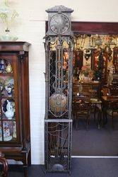 Extremely Rare French Iron Cased Comptoise Clock 76 Tall C1900 