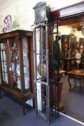 Extremely Rare French Iron Cased Comptoise Clock 76 Tall C1900 