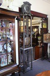 Extremely Rare French Iron Cased Comptoise Clock 76 Tall C1900 