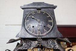 Extremely Rare French Iron Cased Comptoise Clock 76 Tall C1900 