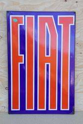 Fiat Enamel Advertising Sign 