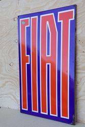 Fiat Enamel Advertising Sign 