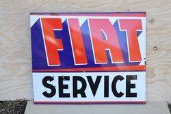 Fiat Service Enamel Advertising Sign 