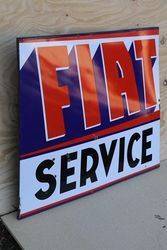 Fiat Service Enamel Advertising Sign 