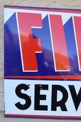 Fiat Service Enamel Advertising Sign 