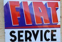 Fiat Service Enamel Advertising Sign  