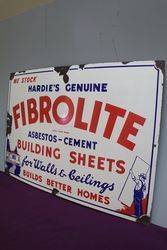 Fibrolite Building Sheets Enamel Advertising Sign 