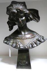 Filled Bronze Bust Signed Kanora Depose