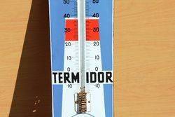 Fina Enamel Advertising Thermometer