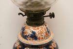 Fine + Rare 19th Century Hand Painted Imari Oil Lamp On Ormolu Base All Original