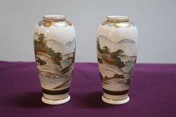 Fine Pair Of C19th Satsuma Small Vases  