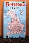 Firestone Map Of England Enamel Sign