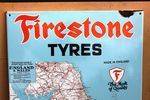 Firestone Map Of England Enamel Sign