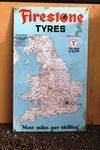 Firestone Map Of England Enamel Sign