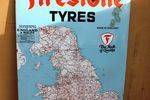 Firestone Map Of England Enamel Sign