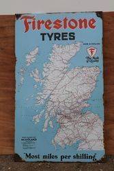 Firestone Tyres Enamel Advertising Sign 